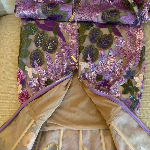 BEST Bronx and Banco Dahlia Lilac Maxi Dress Gown Purple Lavander Sequin Party - Picture 7 of 10